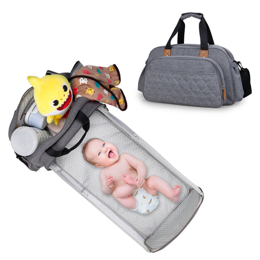 Sac à Langer Convertible avec Lit de Bébé et Tapis à Langer